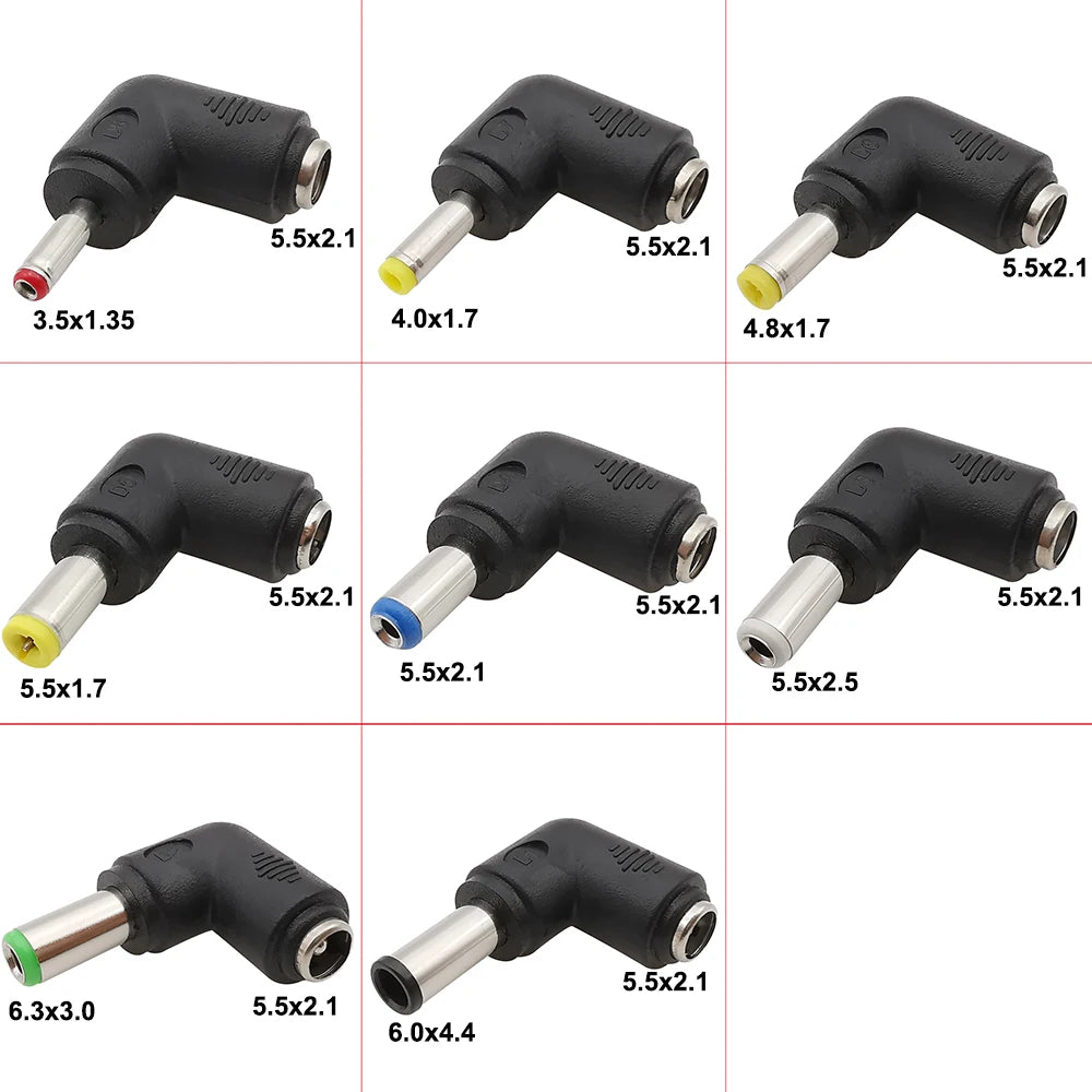 5/2/1Pcs Right Angle DC 5.5 x 2.1mm Female Jack to 3.5x1.35 