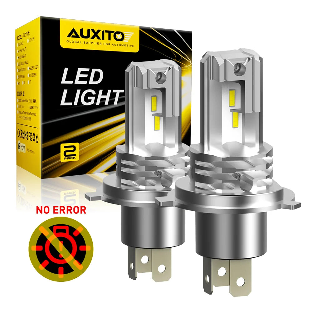 AUXITO 2x H4 9003 LED Headlight Bulb Fanless Canbus For BMW 