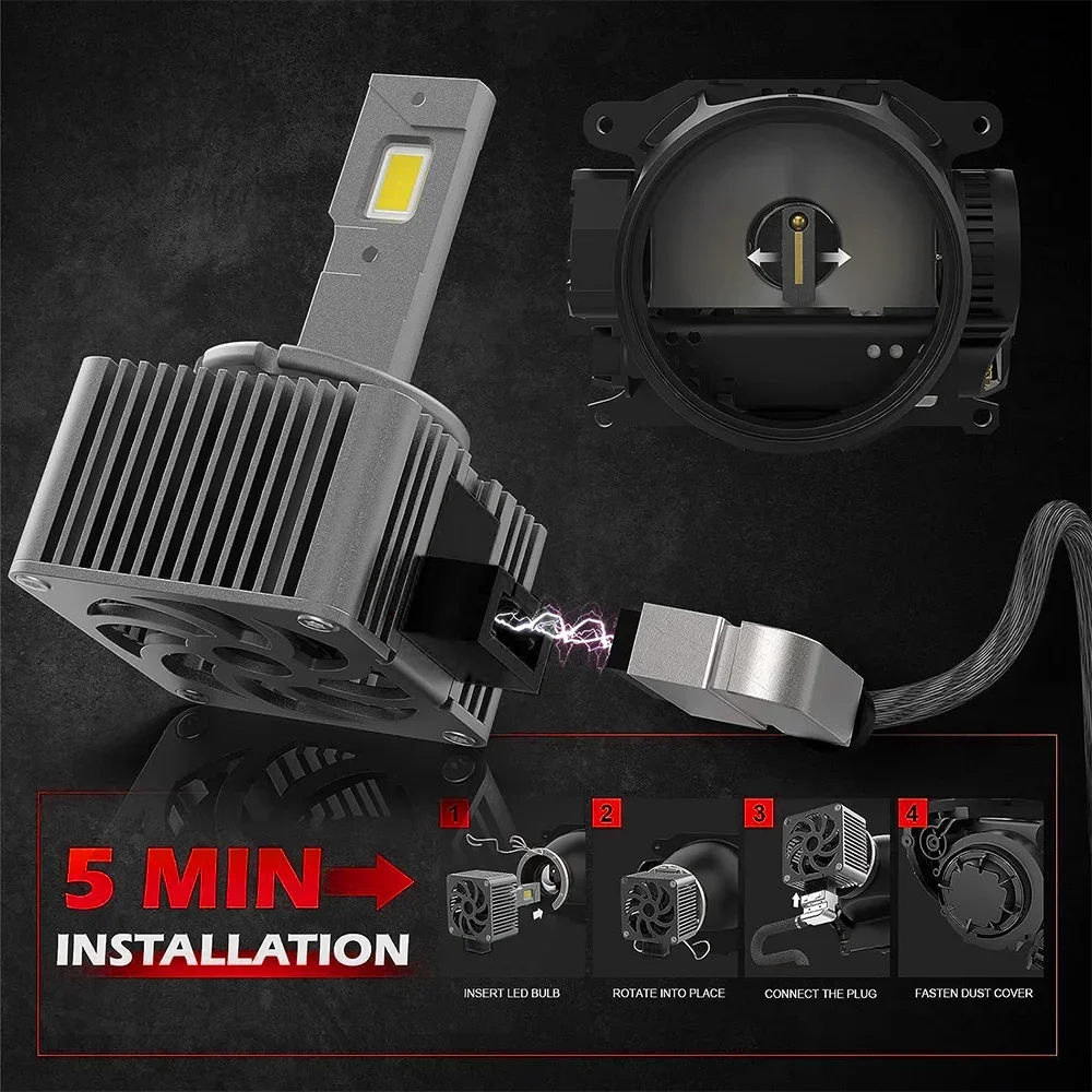2PCS D1S D3S LED Car Headlights Bulbs D2S/R D4S/R D5S D8S Tu