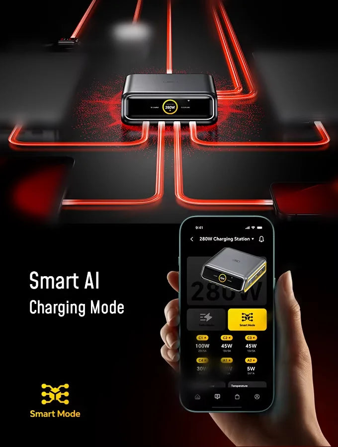NEW AOHi 280W GaN+ Desktop Charger 6-Port Power Hub