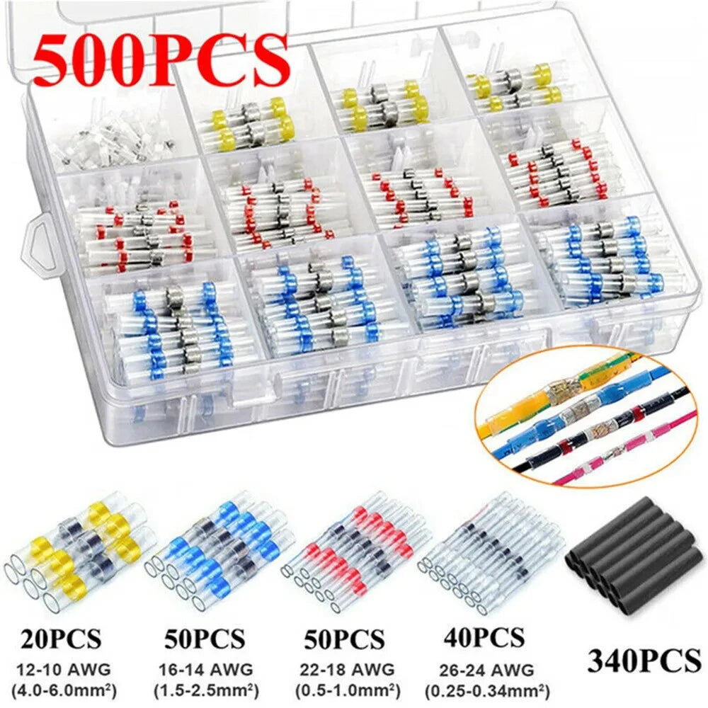 200pcs-800cs Practical Electrical Waterproof Seal Heat Shrink Butt Terminals Solder Sleeve Wire Connectors