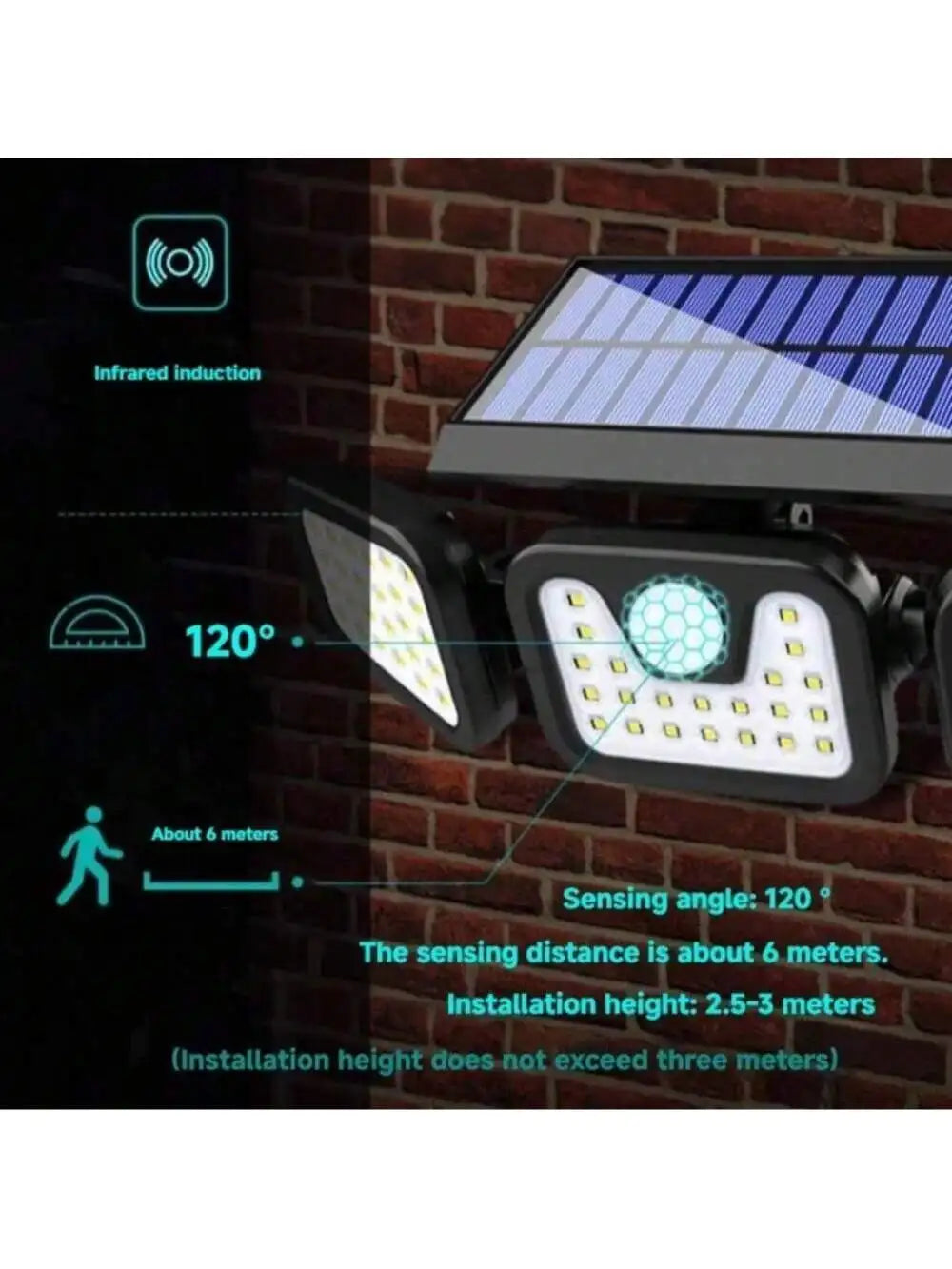 2025 Upgraded Solar Security Lights Outdoor 270 Human Detect