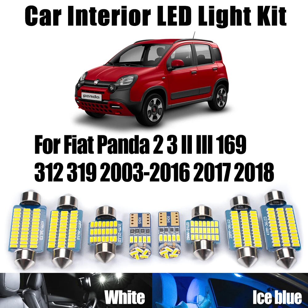 Canbus Car LED Interior Dome Trunk Light Kit For Fiat Panda 