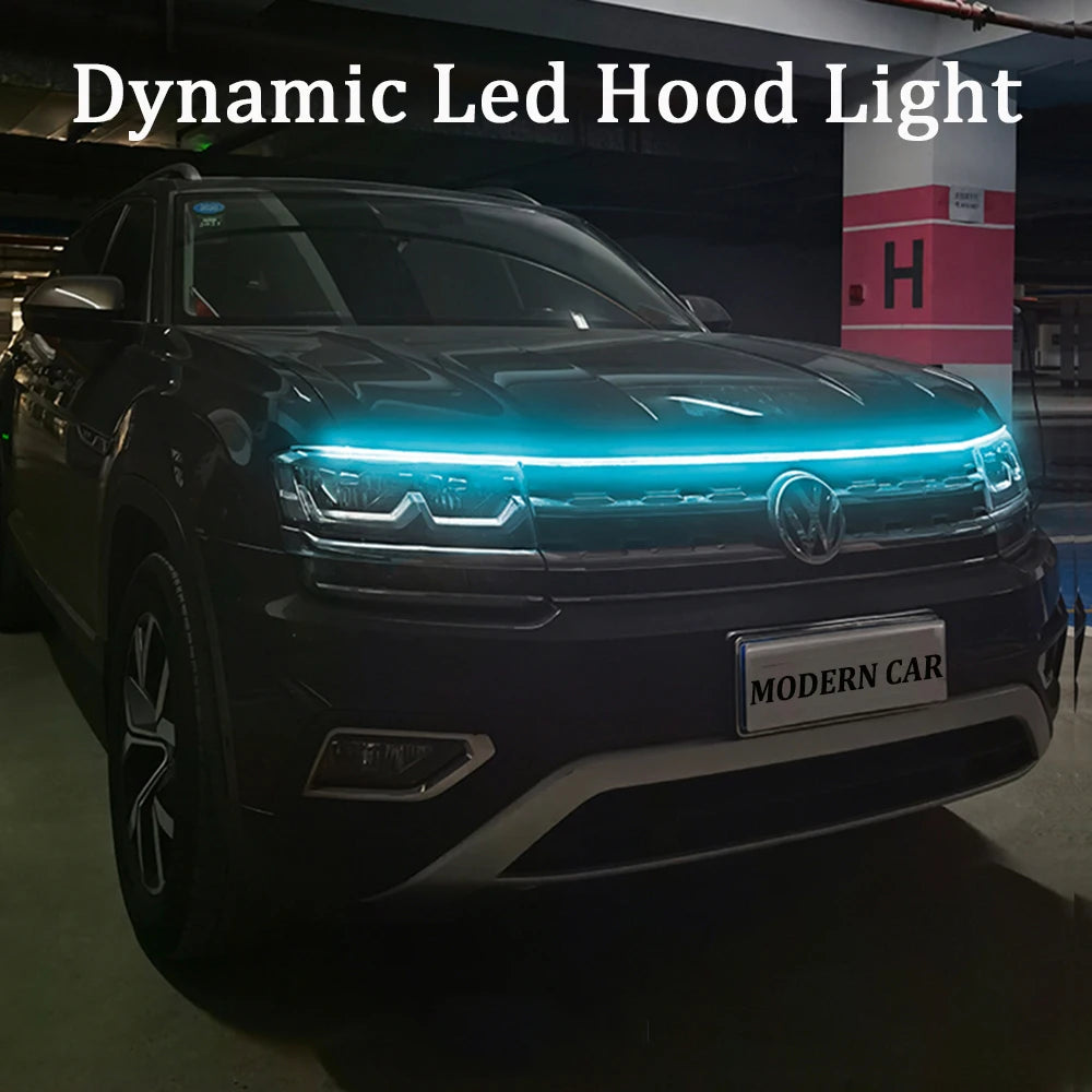 Dynamic Universal 12V Car LED Hood Daytime Running Light Str