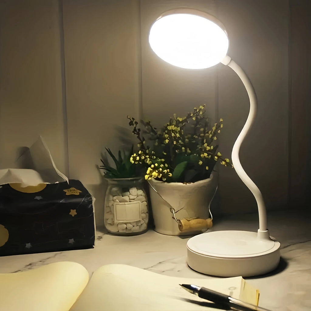 LED Desk Lamp With USB Charging Port Flexible LED White Ligh