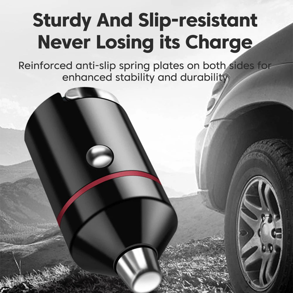 100W Dual Ports Mini Car Pull Ring Charger PD30W USB Type C 