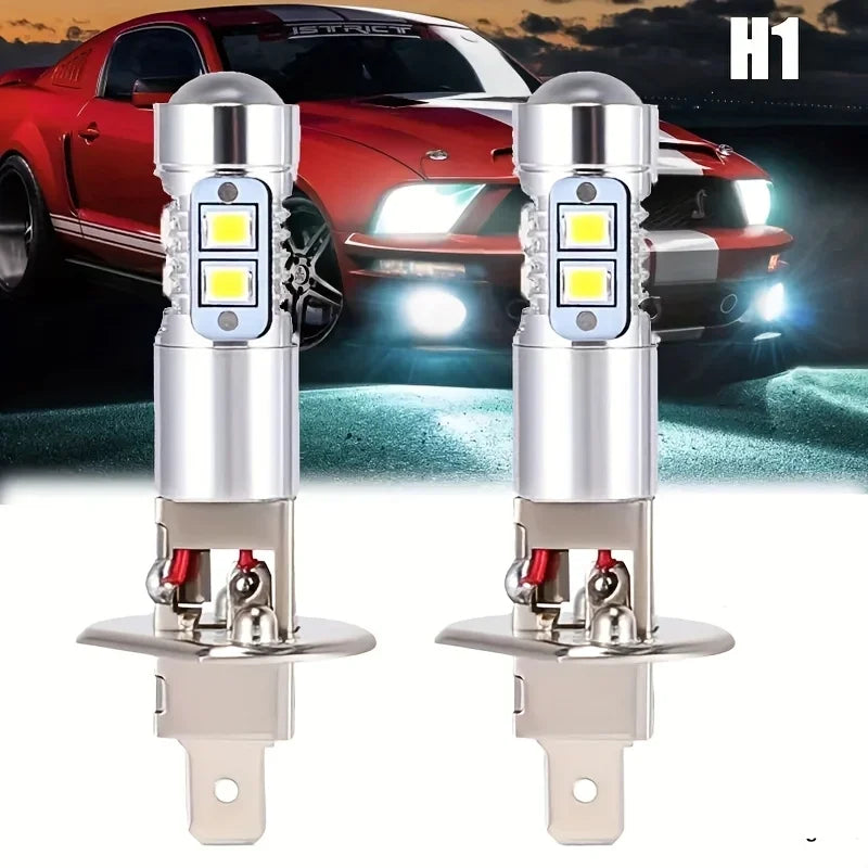 4/2Pcs H1 Super White LED Headlight Bulbs Kit High Low Beam 
