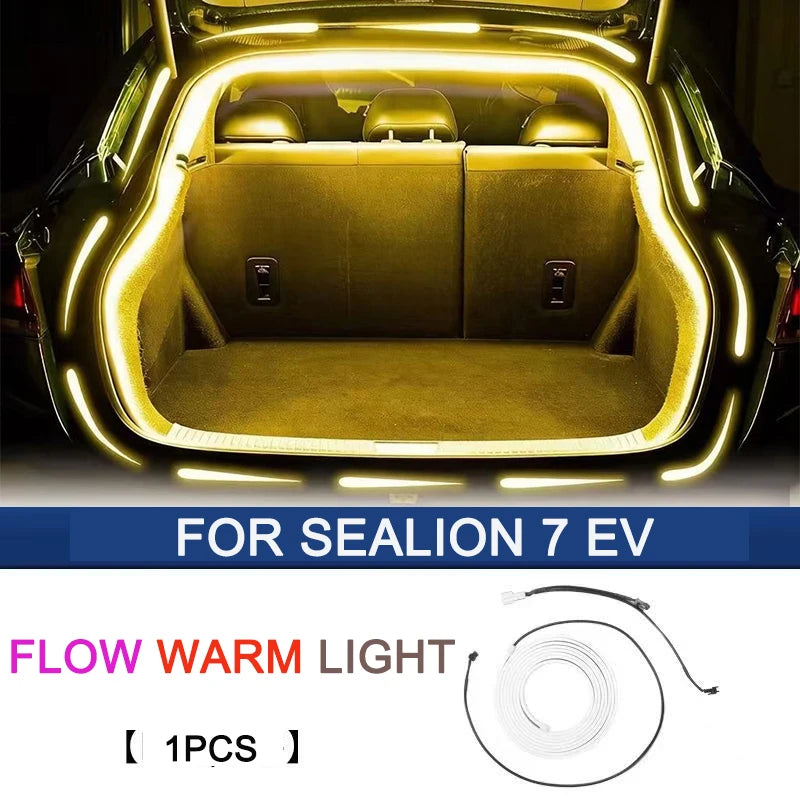 For BYD SEALION7 SEALION 7 Sea Lion 7 EV Car Boot Luminous Trunk LED Light Strips Waterproof Flexsible Car Accessory