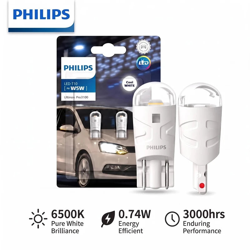 Philips Ultinon Pro3100 LED T10 W5W 6500K Cool White New Sty