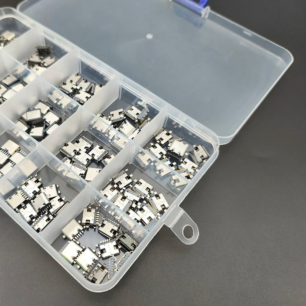 150Pcs/Box 15Models USB Type C Charging Port Dock Connector 