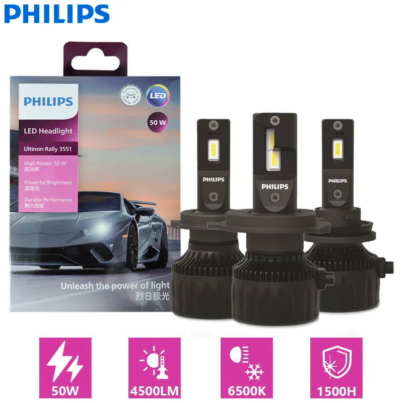 Philips Ultinon Rally 3551 LED H4 H7 H11 HB3 HB4 HIR2 Max Po