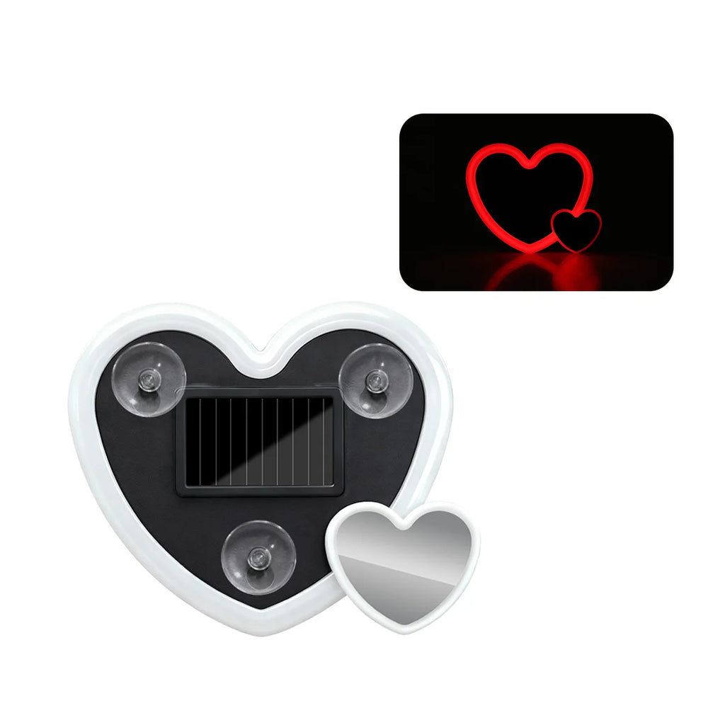 1pcs/2pcs Car Triangle Window LED Ambient Atmosphere Light Solar Powered Heart-shaped Colorful Decorative Light With Suction Cup