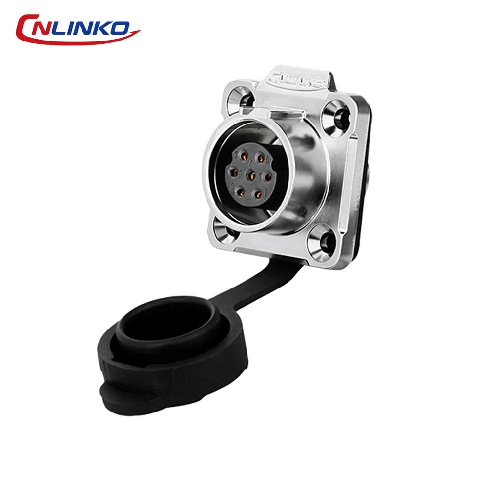 CNLINKO M16 Waterproof Electrical Connector 2/3/4/5/7/8/9 Pin Soldering Wire Aviation Connectors Panel Mounting Plastic+Metal