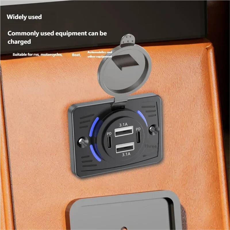 12V-24V Dual USB QC3.0 PD 3.1A/2.1A Car Charger Socket Quick