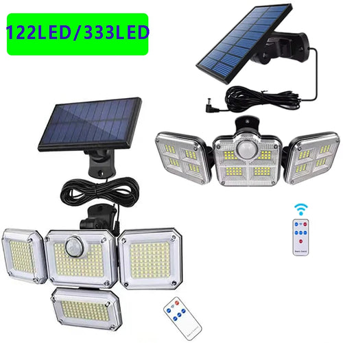 1 PACK Outdoor Motion Sensor Lamp 4-Head Solar Power Light 1