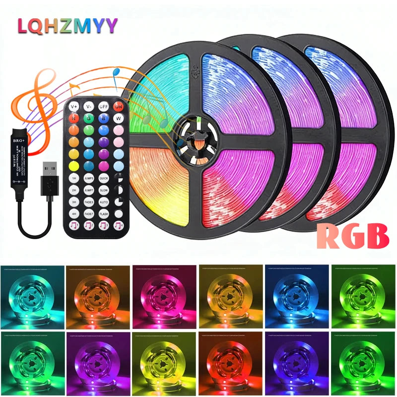 A Set of 5V Low-Voltage Rgb Led 5050 Light Strips with 44-Ke