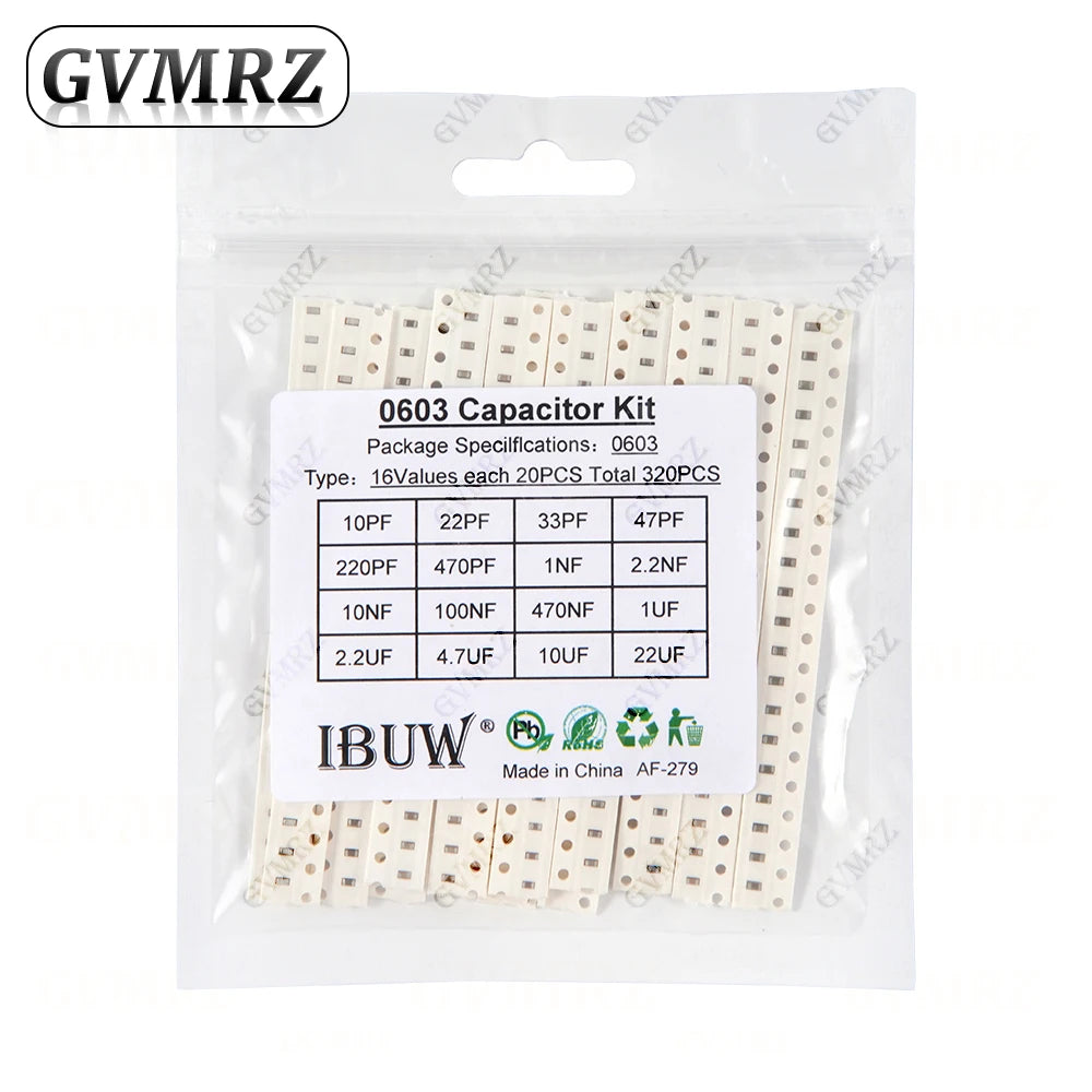 0603 0402 0805 1206 SMD Ceramic Capacitor Assorted Kit 1pF -