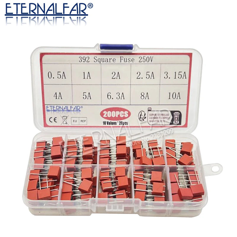 Square Fuse T50MA T500MA T1A T2.5A T3.15A T4A T5A T6.3A T8A 