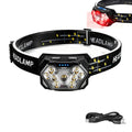 New 2000LM Ultra Bright 9 LED Headlamp USB C Rechargeable Headlight 10 Modes Waterproof Motion Sensor Head Lamp Work Flashlight
