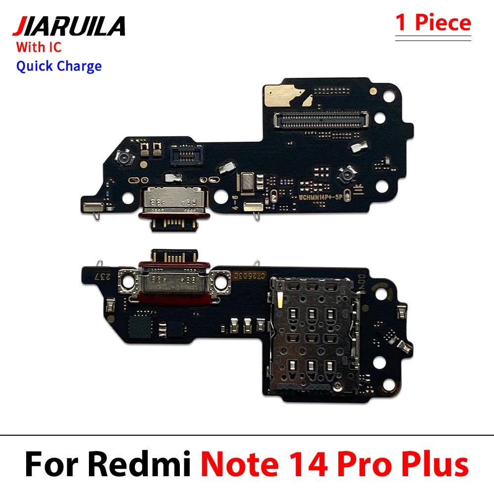 NEW USB Charger Connector Charging Port Micro Board Flex Replacement For Xiaomi Redmi 14C 14R 15C Note 14 5G 4G 14 15 Pro Plus