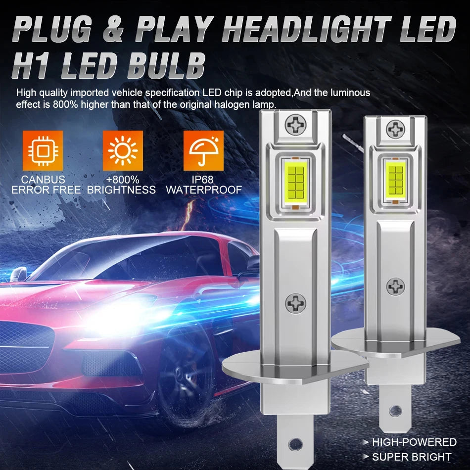 H1 LED Headlights Bulbs for Car CANBUS Fog Lights 500W 50000