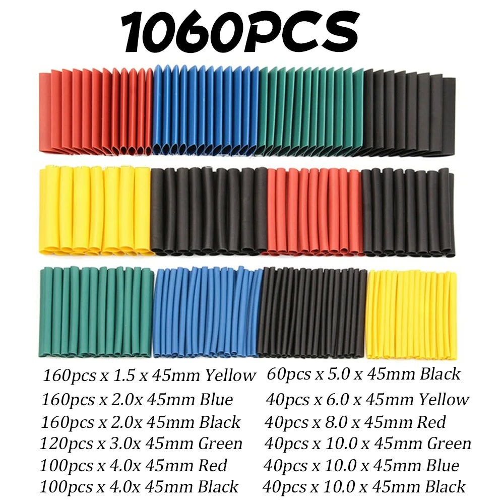127-1060 pcs 2 1 Heat Shrink Tube Shrinking Assorted Polyolefin Insulation Sleeving Wire Cable Sleeves Wrap