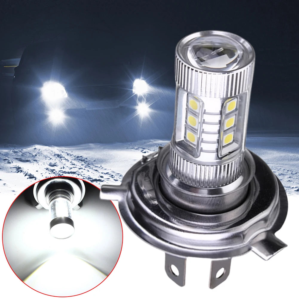 H4 Super White LED Headlight Bulb 6000-6500K High Low Beam L