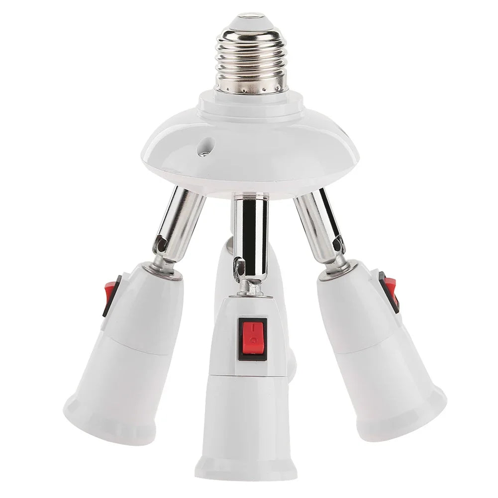 E27 Splitter 2/3/4/5 Heads Lamp Base Adjustable LED Light Bulb Holder Adapter Converter Socket High Quality Lamp Bulb Holder
