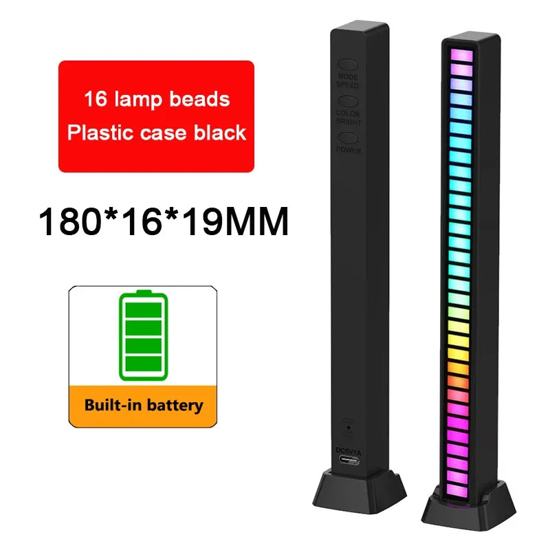 RGB LED Strip Light Music Sound Control Pickup Rhythm Ambient Lamp Atmosphere Night Lights For Bar Car Room TV Gaming Decoration