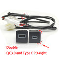 12V Red LED Car Socket Charger Dual USB PD Type C Port Phone Chargers Power Adapter For VW Golf 6 MK6 Jetta 5 MK5