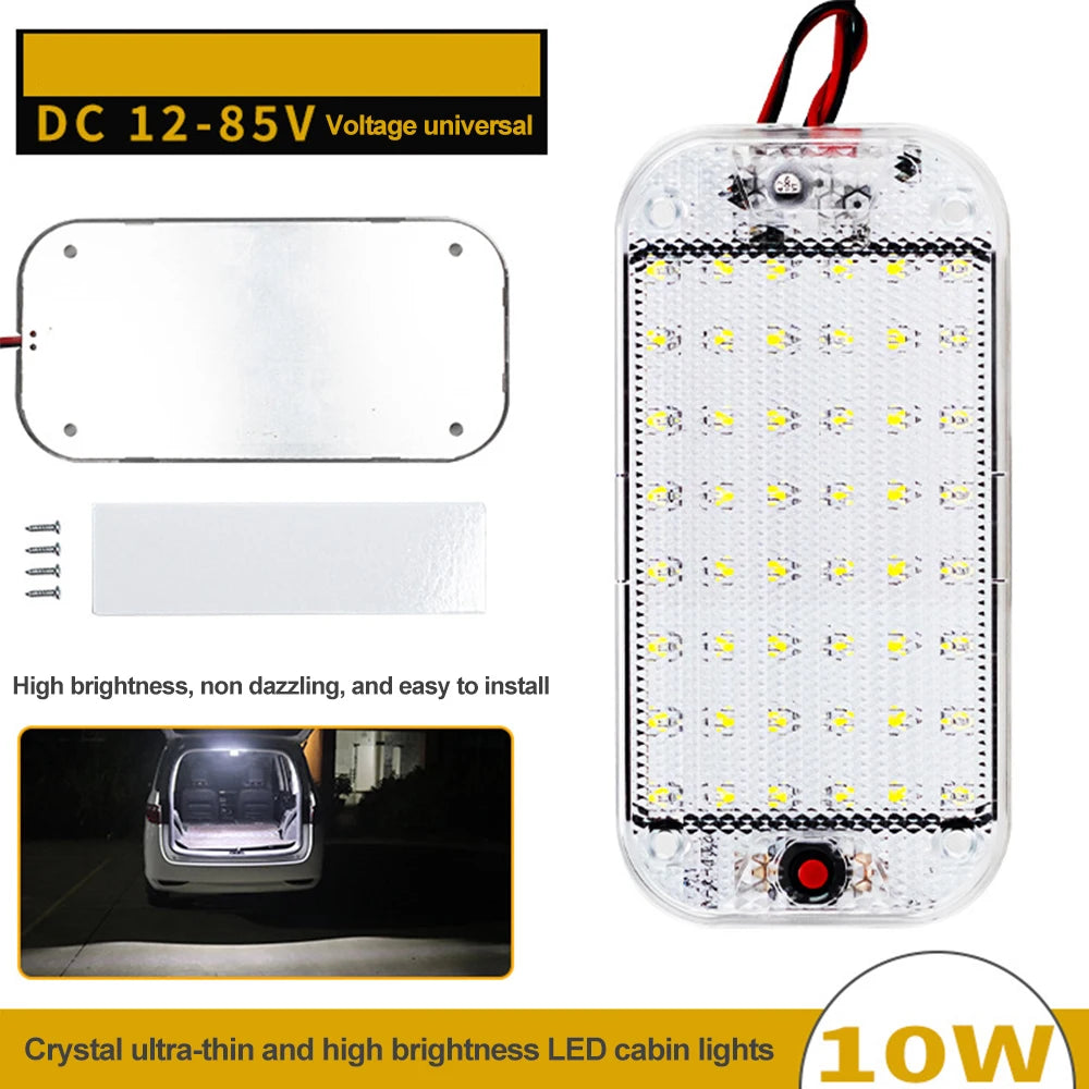 NEW 48/72LED 12V-80V LED Car Vehicle Interior Dome Roof Ceiling Reading Light Lamp Interior Car Roof Light Car Interior Lighting