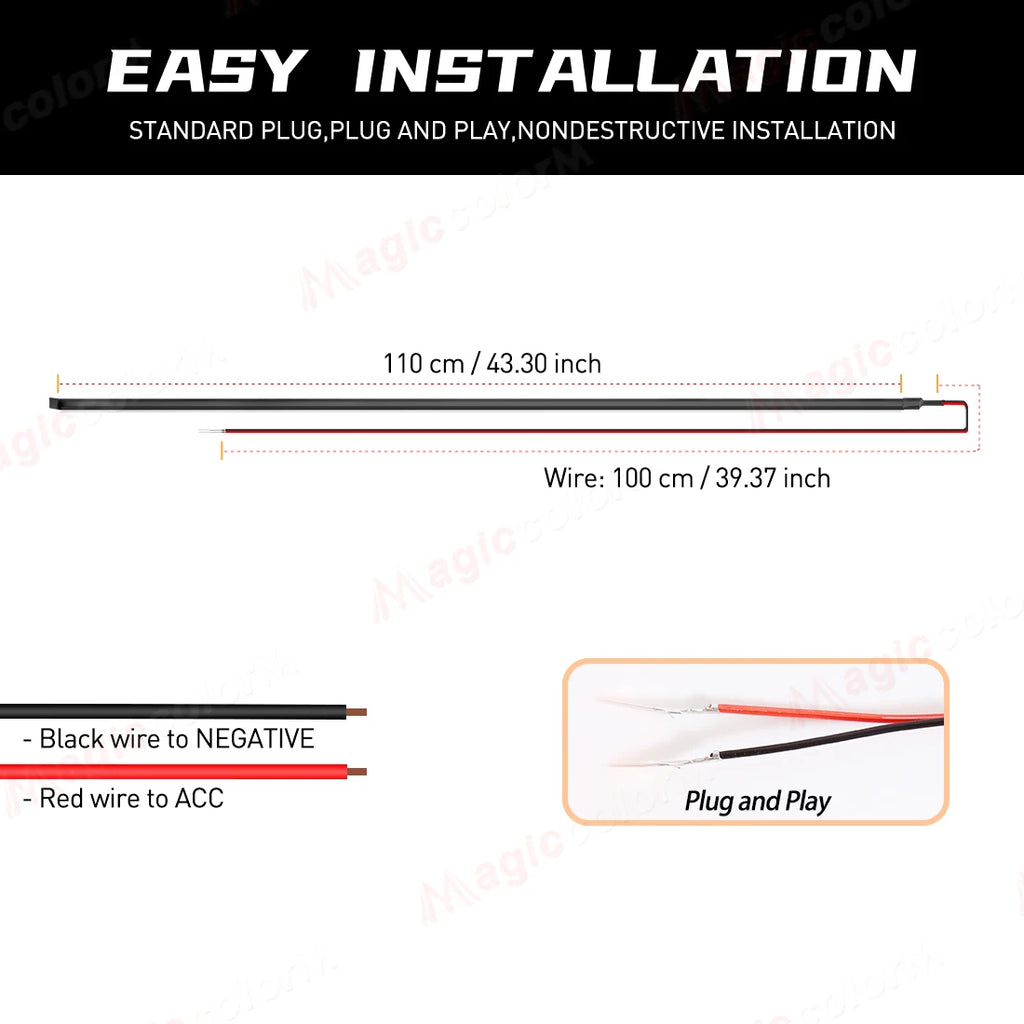 1.1M EL Wire Neon Ambient Light Car Interior Dashboard LED D