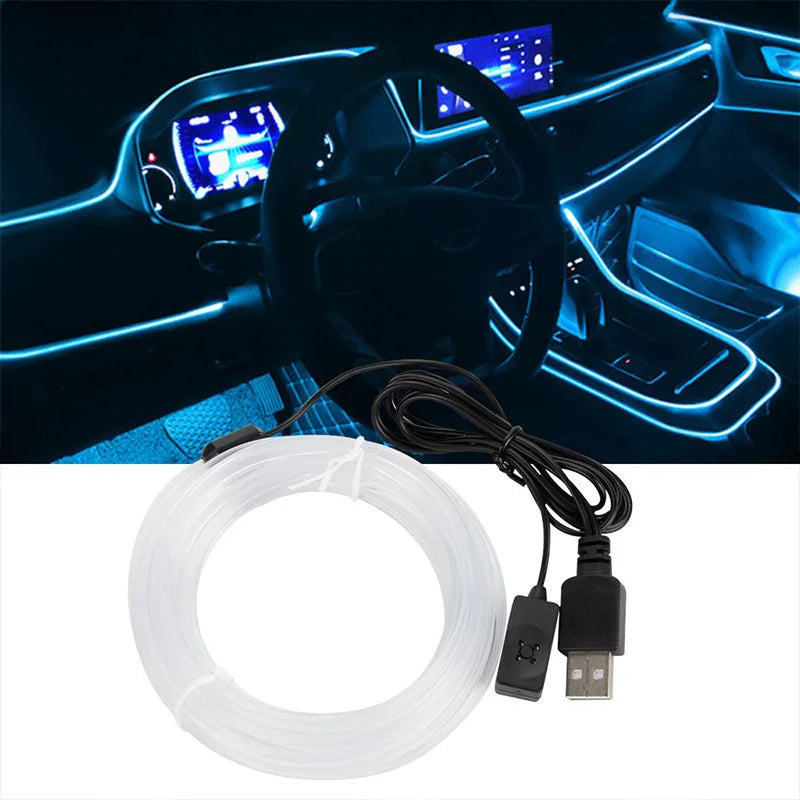 1/2/3/4/5M RGB Car Interior Ambient LED Light Strip Invisibl