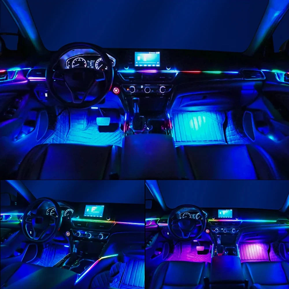 6/10/18 in 1 Car Ambient Light 64 Colors RGB Symphony Stream