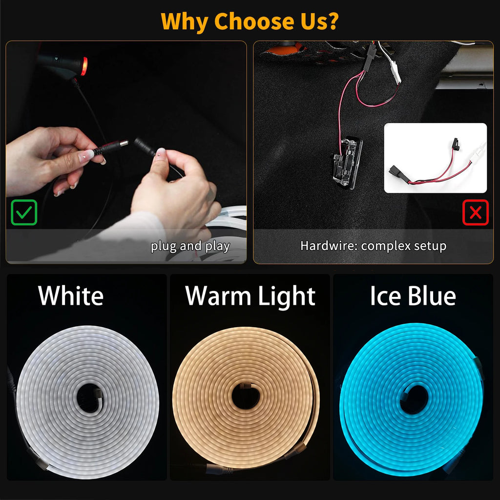 5m Universal Flexible LED Trunk Strip Interior Ambient Light