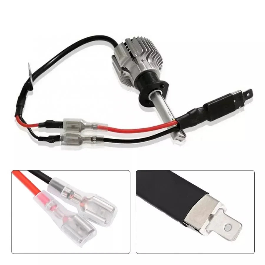 2X LED H1 Replacement Single Converter Wiring Connector Cabl