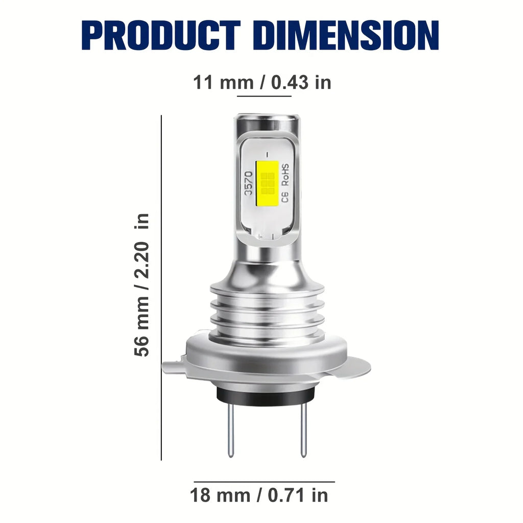 4PCS H7 LED Car Headlight Bulbs - High Beam and Low Beam 12V