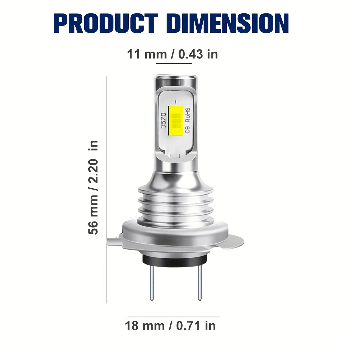 4PCS H7 LED Car Headlight Bulbs - High Beam and Low Beam 12V