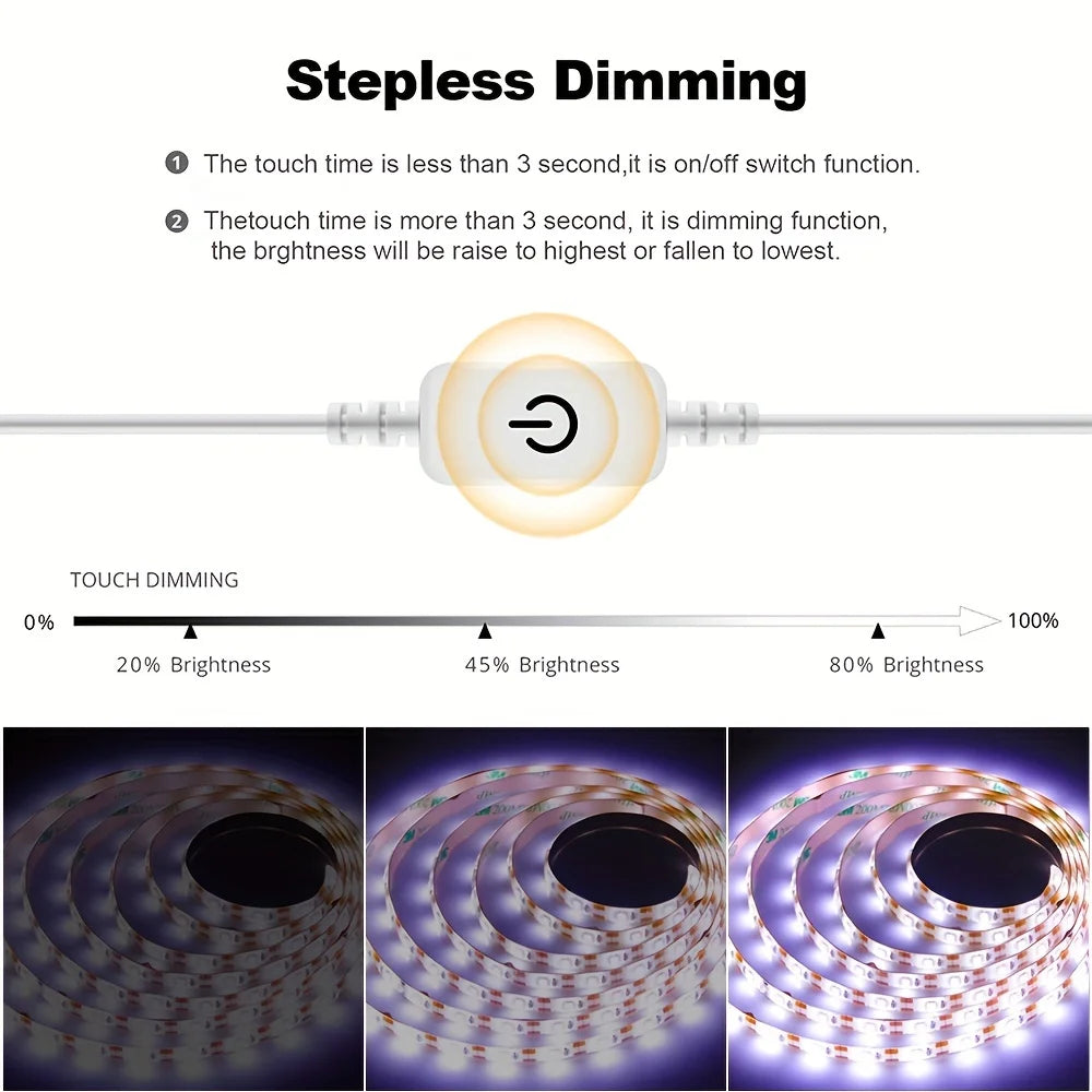 USB LED Strip Light Touch Sensing Flexible Ribbon Tape SMD28