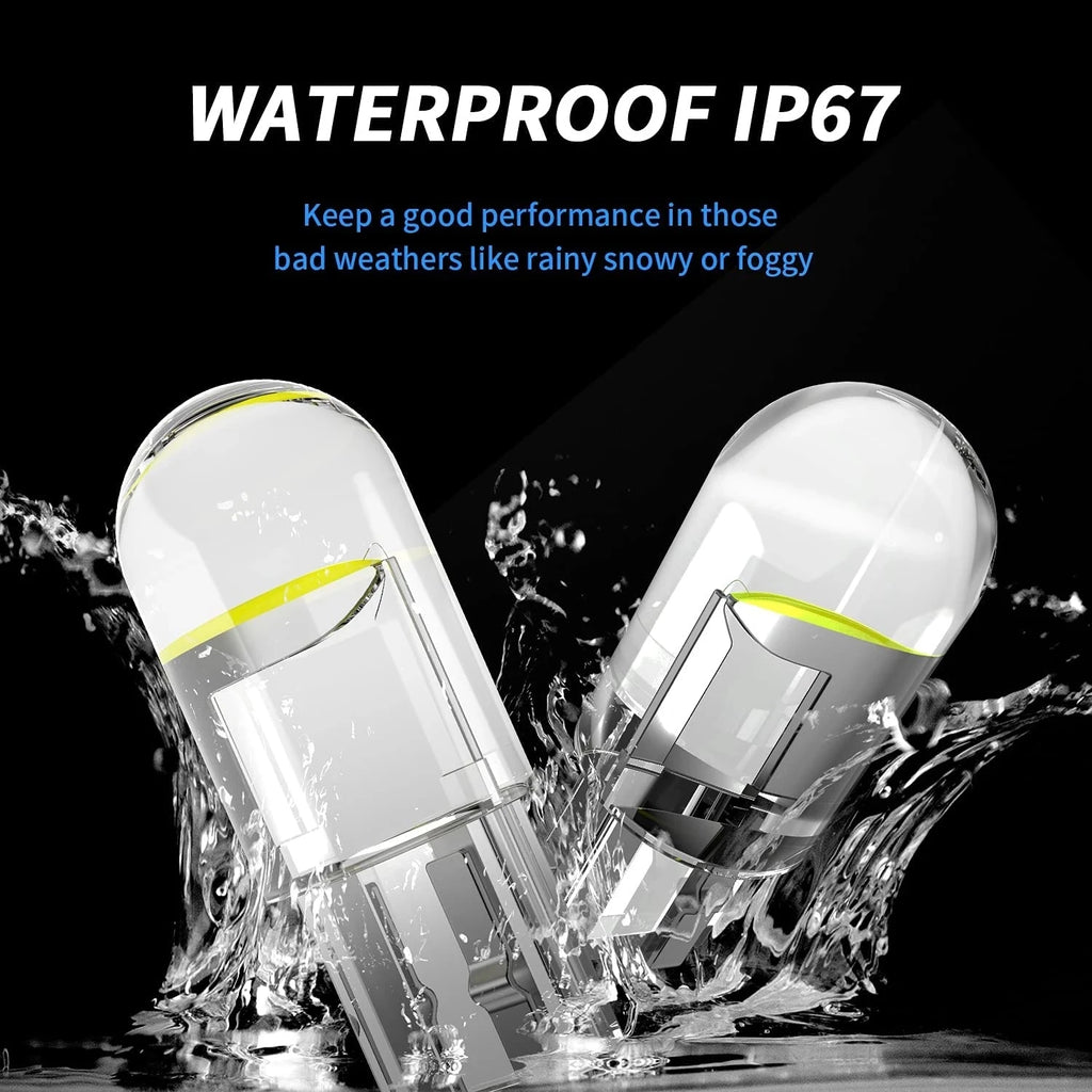 10X New W5W LED Canbus T10 Car Lights COB Glass Interior Par