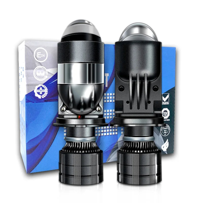 Stella 2Pcs 160W 220000LM Auto Mini Lens LED H4 Headlight Bu