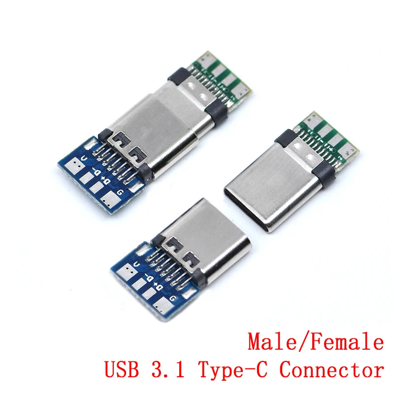 10pcs USB 3.1 Type-C Connector 24 Pins Male / Female Socket 