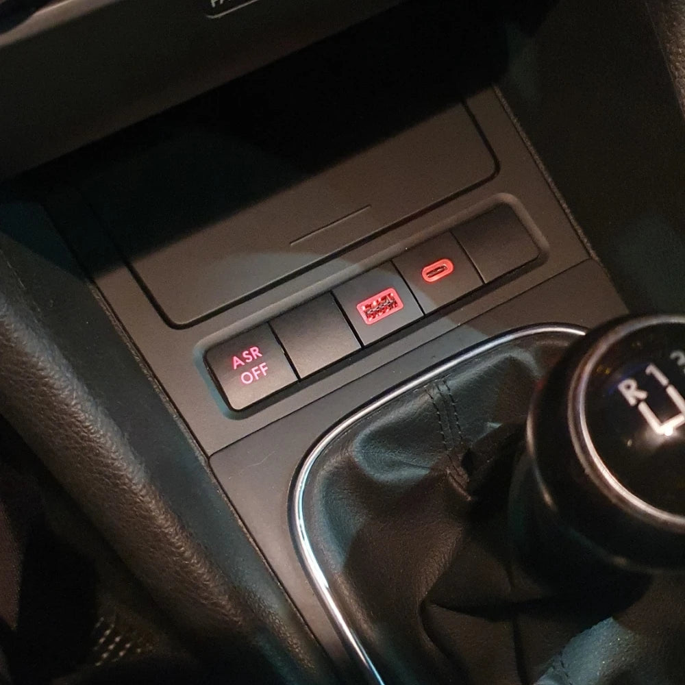 12V Red LED Car Socket Charger Dual USB PD Type C Port Phone