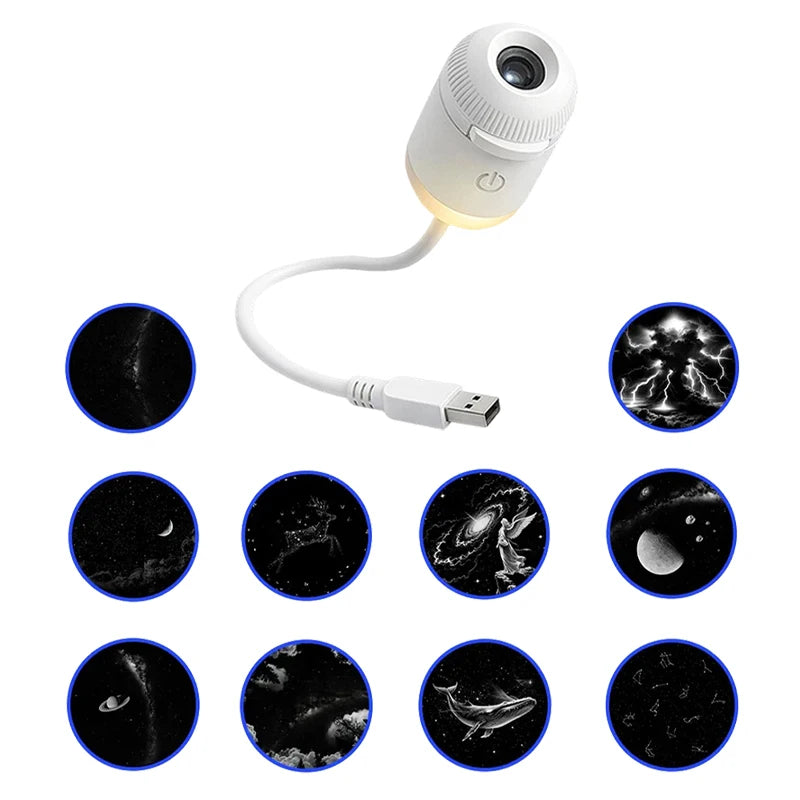 2026 Mini Star Projector Decor for Bedroom 2 in 1 Galaxy Shining Lamp USB Atmosphere Lamp for Home Car Decor Special Gift