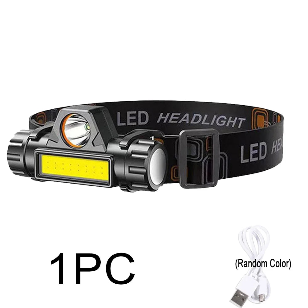 Powerful Sensor LED Headlamp USB Rechargeable Headlight Zoomable Head Lamp Waterproof Head Light High Lumens Head Flashlight
