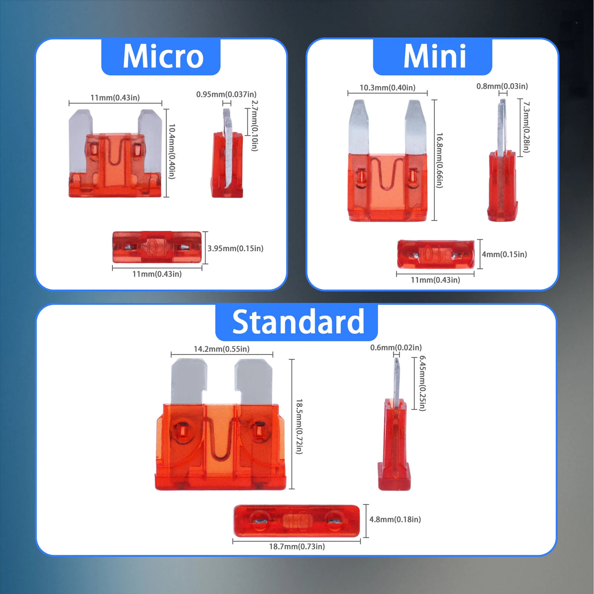 300/180/100pcs 32V Car Blade Fuse Assortment Kit Auto Truck 
