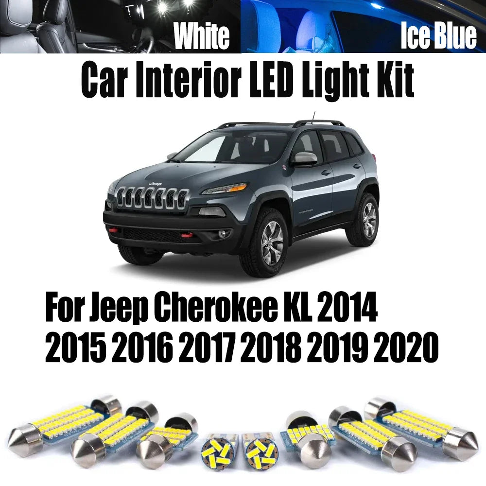 15-Piece LED Interior Light Kit for Jeep 2014-2017 - Canbus Error-Free Interior Bulbs