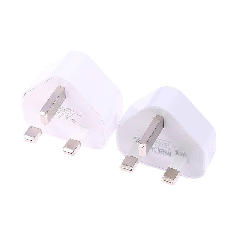 Universal UK Plug 3 Pin Wall Charger Adapter With 1/2 USB Po