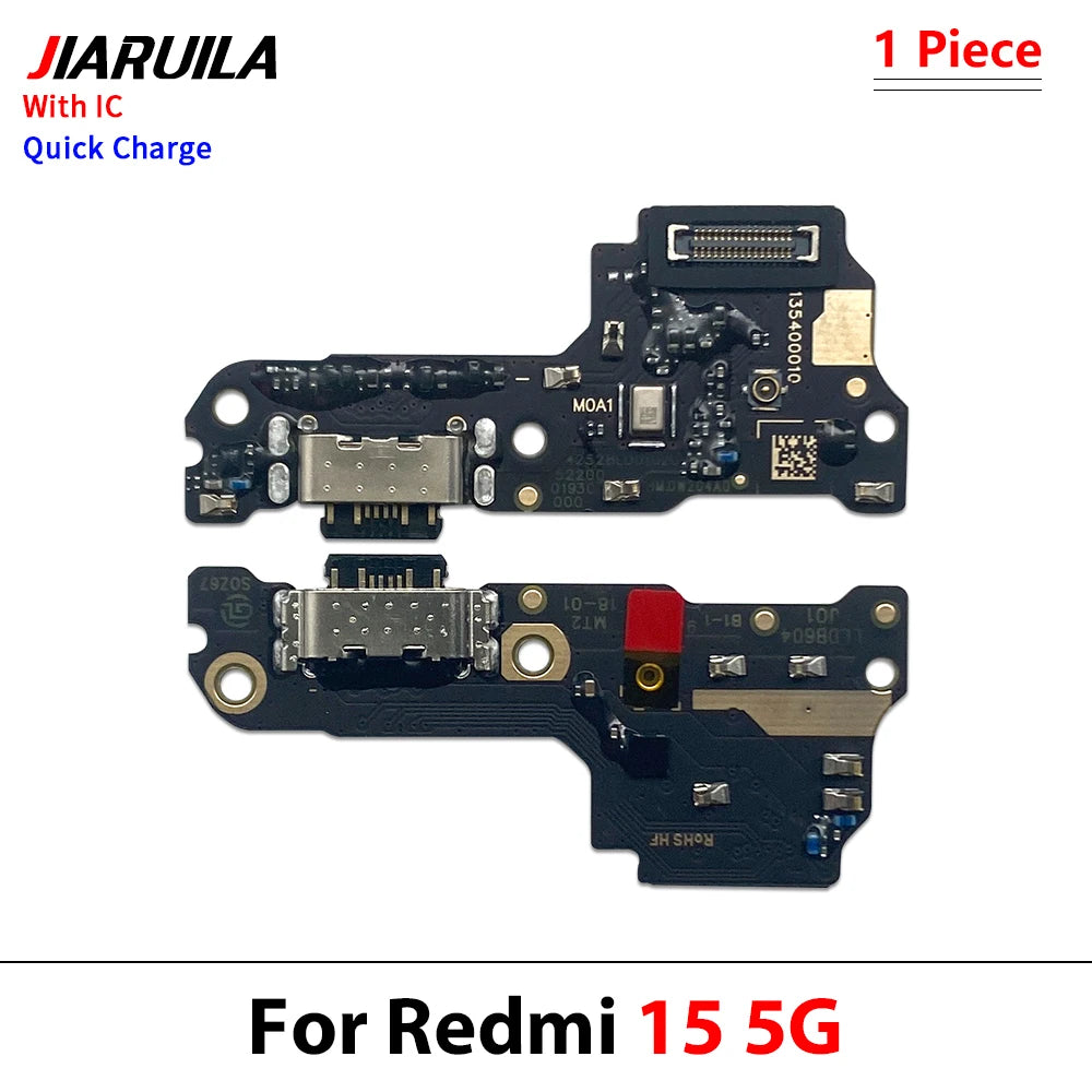 NEW USB Charger Connector Charging Port Micro Board Flex Replacement For Xiaomi Redmi 14C 14R 15C Note 14 5G 4G 14 15 Pro Plus