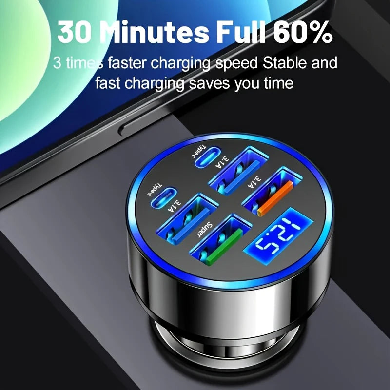 350W USB Car Charger PD QC3.0 USB C Car Phone Charger Type C